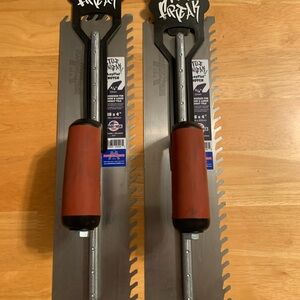 2 Marshalltown 16" LayFlat Notched Trowels Tile Freak New